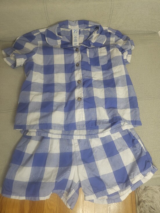 The Children's Place Other - Children's Place Blue and White Gingham Short Pajama Set